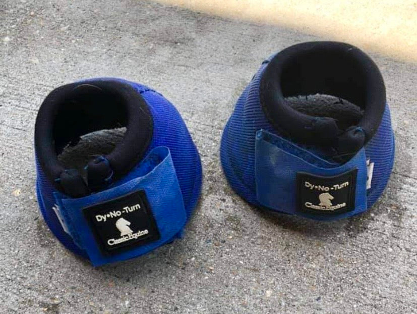 Classic Equine Dy-No Turn Bell Boots, Royal Blue, Medium