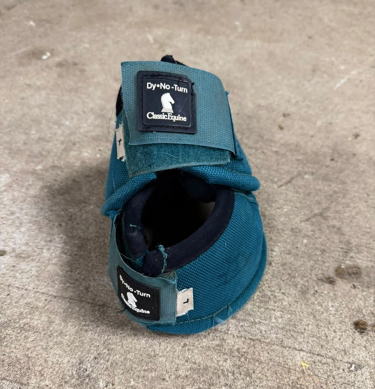 Classic Equine Dy-No Turn Bell Boots, Teal, Large