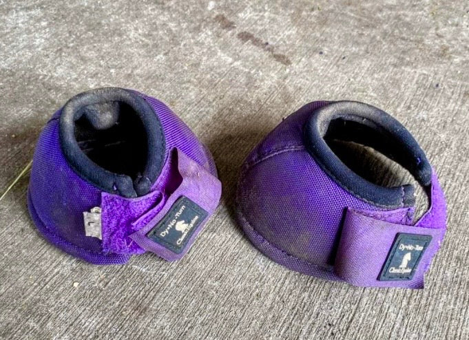 Classic Equine Dy-No Turn Bell Boots, Purple, Large