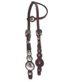 NRS Silver Concho Basket Stamp Single Ear Show Headstall