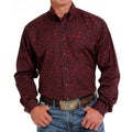 Cinch Men’s Western Shirt Red Paisley Button Down Navy/Red