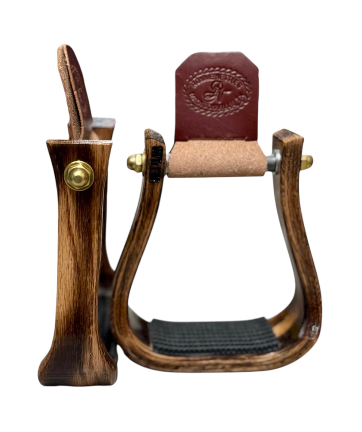 Nettles Barrel Racing Stirrups - Mahogany Oak